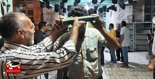 کاروان خادمان موکب انصار المهدی (عج) شهر گرمدره راهی کربلا معلی شد+تصاویر