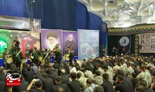 آیین سوگواری نیرو&zwnj;های مسلح کرمان به مناسبت ۲۸ صفر در حسینیه ثارالله + عکس