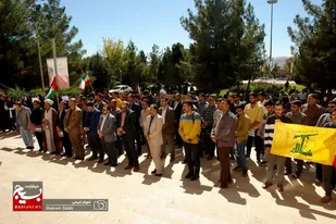 تجمع دانشگاهیان دانشگاه ملایر در محکومیت جنایات رژیم غاصب صهیونیستی