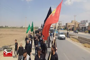 پیاده&zwnj;روی جاماندگان اربعین در روستای گنج تپه بهار