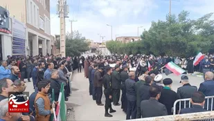 تجمع باشکوه مردم ولایتمدار لالی در پی شهادت امام خامنه&zwnj;ای (ره) ومحکومیت قاطع جنایات آمریکا و رژیم صهیونیستی
