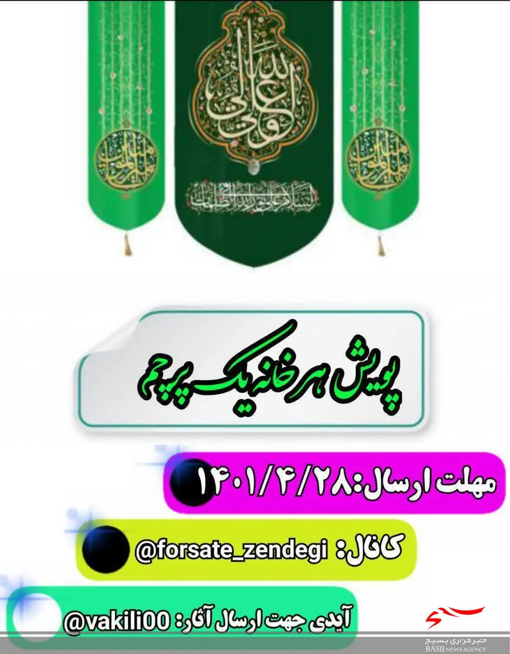 برگزاری پویش هر خانه یک پرچم در دهه ولایت