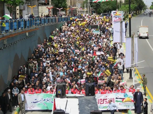 طنین شعار مرگ بر آمریکا و مرگ بر اسرائیل در رباط کریم