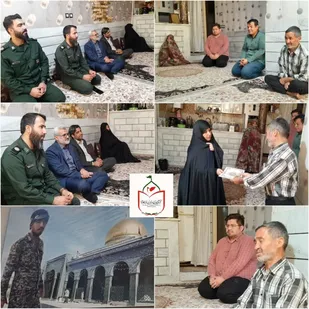 دیدار جانشین فرمانده سپاه پیشوا با خانواده شهید هنرمند مدافع حرم مهدی خوش آمدی