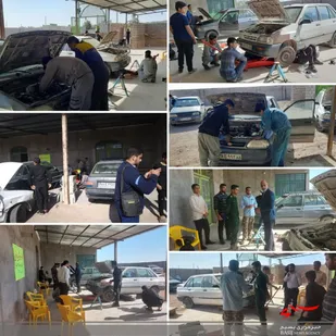 اعزام جهادگران نرماشیر جهت تعمیر خودروهای سبک مناطق محروم
