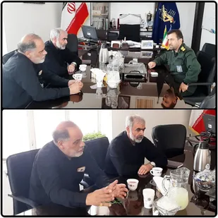 دیدار حاج حسین فداکار با فرمانده ناحیه مقاومت بسیج پیشوا