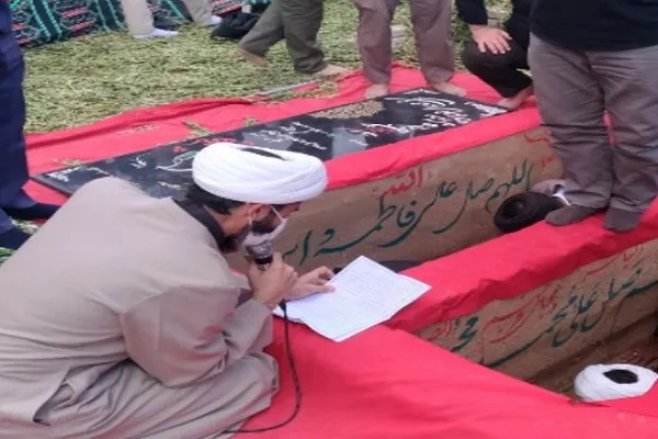 تشییع پیکر مطهر دو شهید گمنام در شهرستان خفر
