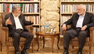 دیدار &laquo;اسماعیل هنیه&raquo; با دبیرکل جهاد اسلامی