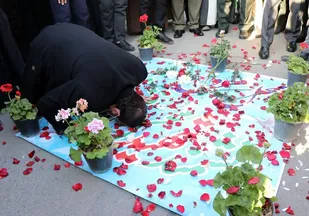 محل عروج شهید فخری زاده در آبسرد دماوند گلباران شد
