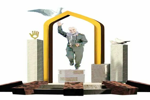 ساخت یادمان شهید حاج قاسم سلیمانی در مرکز شهرستان دلگان