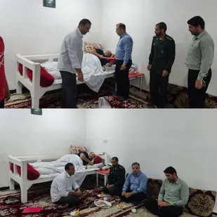 عیادت جانشین فرمانده سپاه شوش از مداح و پیشکسوت بسیجی
