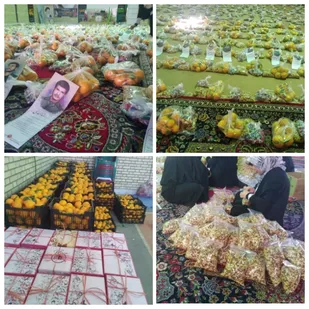 اجرای رزمایش یلدای فاطمی وتوزیع پک آجیل و شیرینی در بین خانواده های کم بضاعت  به همت سپاه ناحیه سیروان